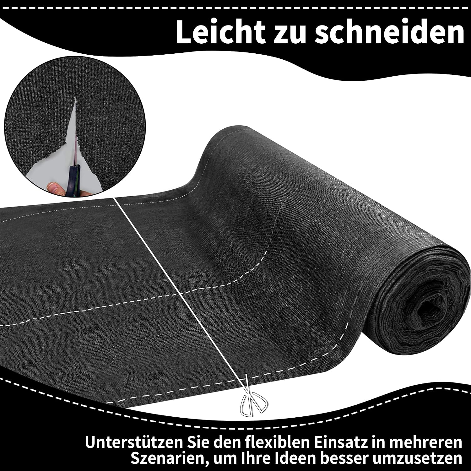 Detalle 2 de LZQ 150 g/m² HDPE Fence Screen, UV-Stabilised, Anthracite, 1.0 x 10 m
