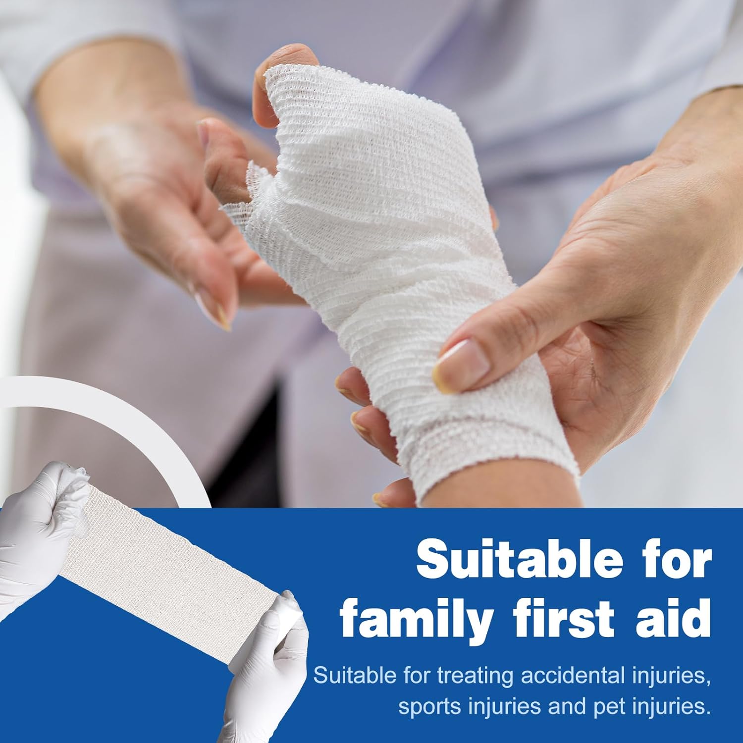 Thumbnail 5 de AZEN 25 Pack Gauze Rolls Bandages, 3 in x 4.1 Yards (Gauze Wrap Vet Wrap / Mummy Wraps)
