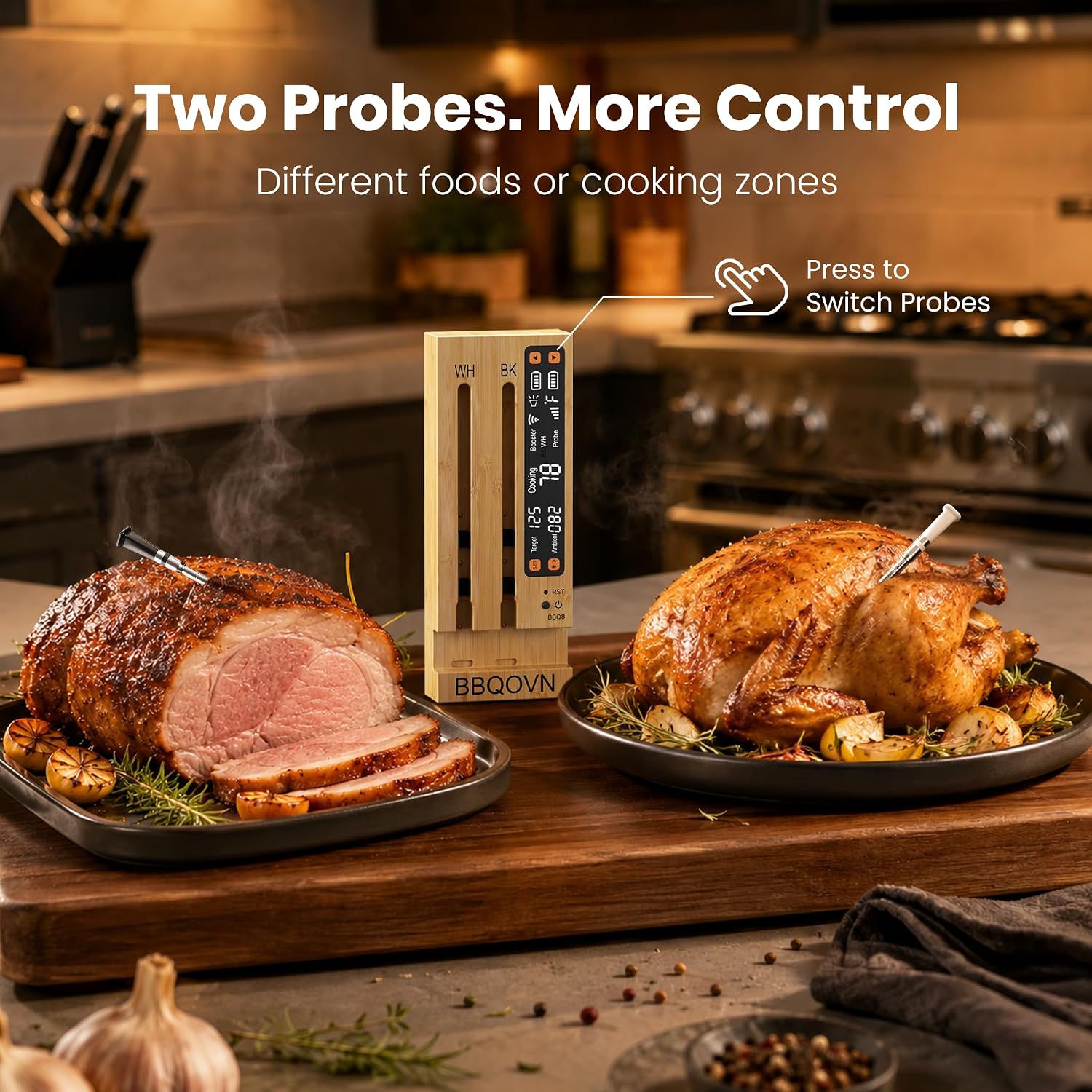 Thumbnail 2 de BBQOVN WiFi Sub-1G Wireless Meat Thermometer with 7 NIST-Certified Sensors