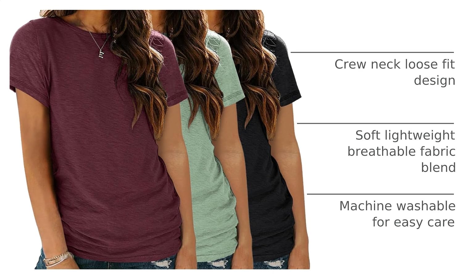 Thumbnail 3 de SUNBS Womens 3 Pack T-Shirts 2026