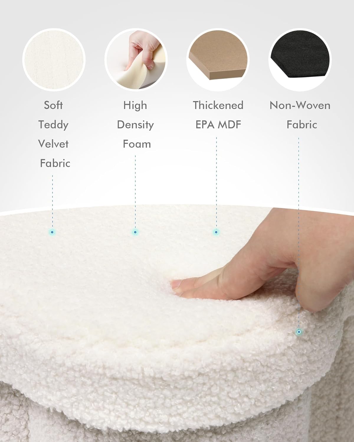 Thumbnail 5 de B FSOBEIIALEO Flower Storage Ottoman 12.6"