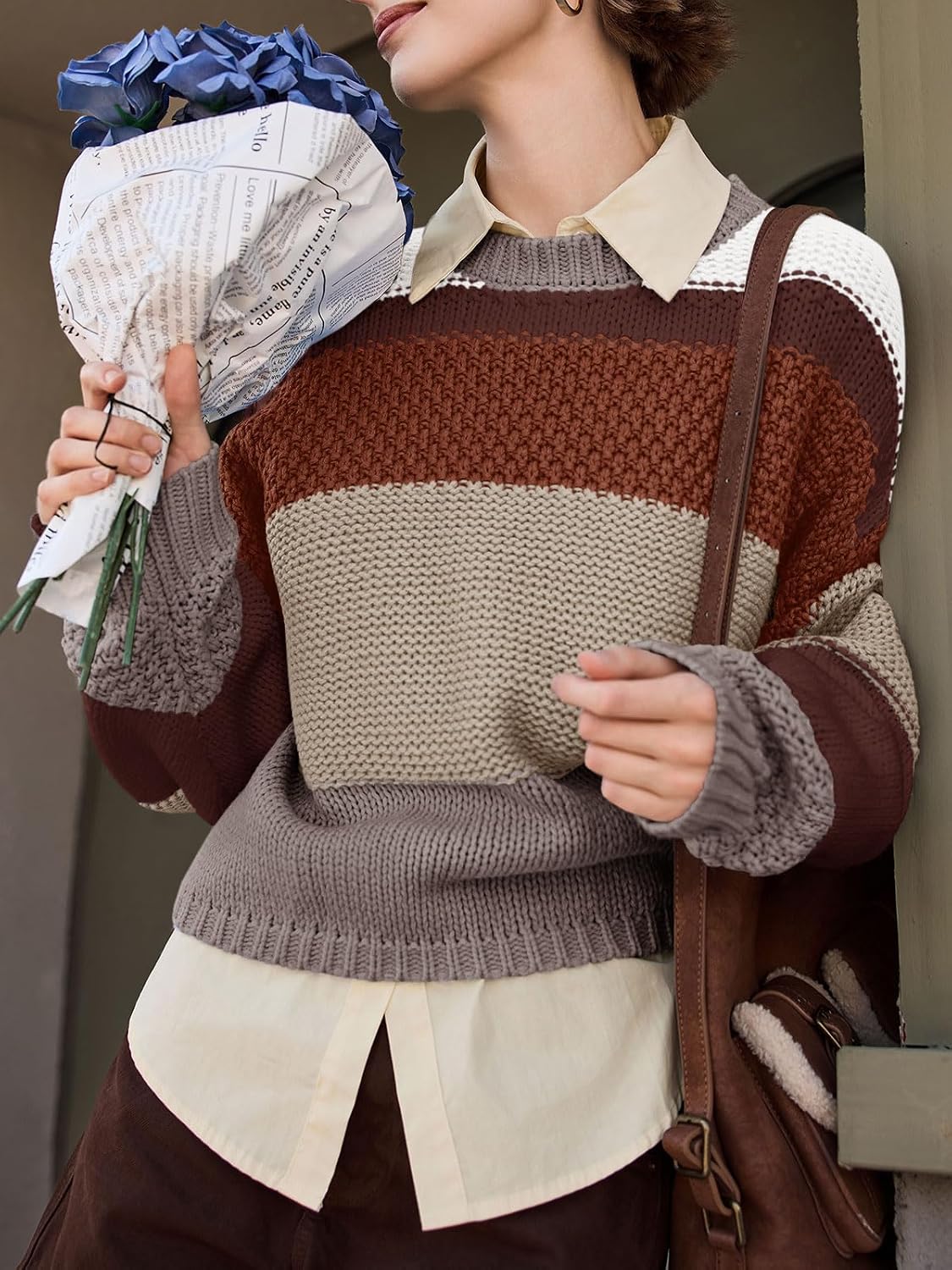 Thumbnail 1 de Saodimallsu Women's Cropped Knit Sweater