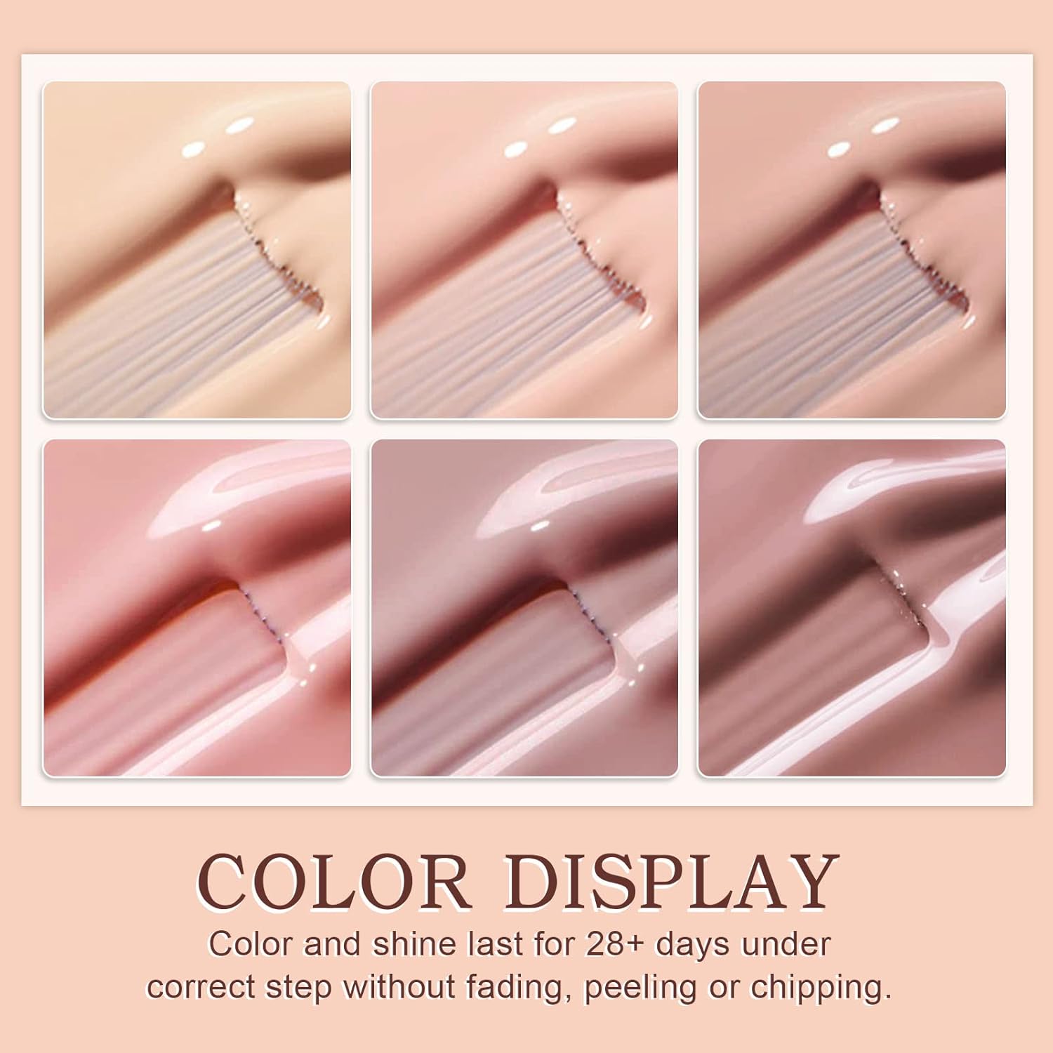 Detalle 2 de YSUVIN UV Nagellack Nude Set (6 Stück) – Nude Rosa Gel Nagellack, Soak-Off UV