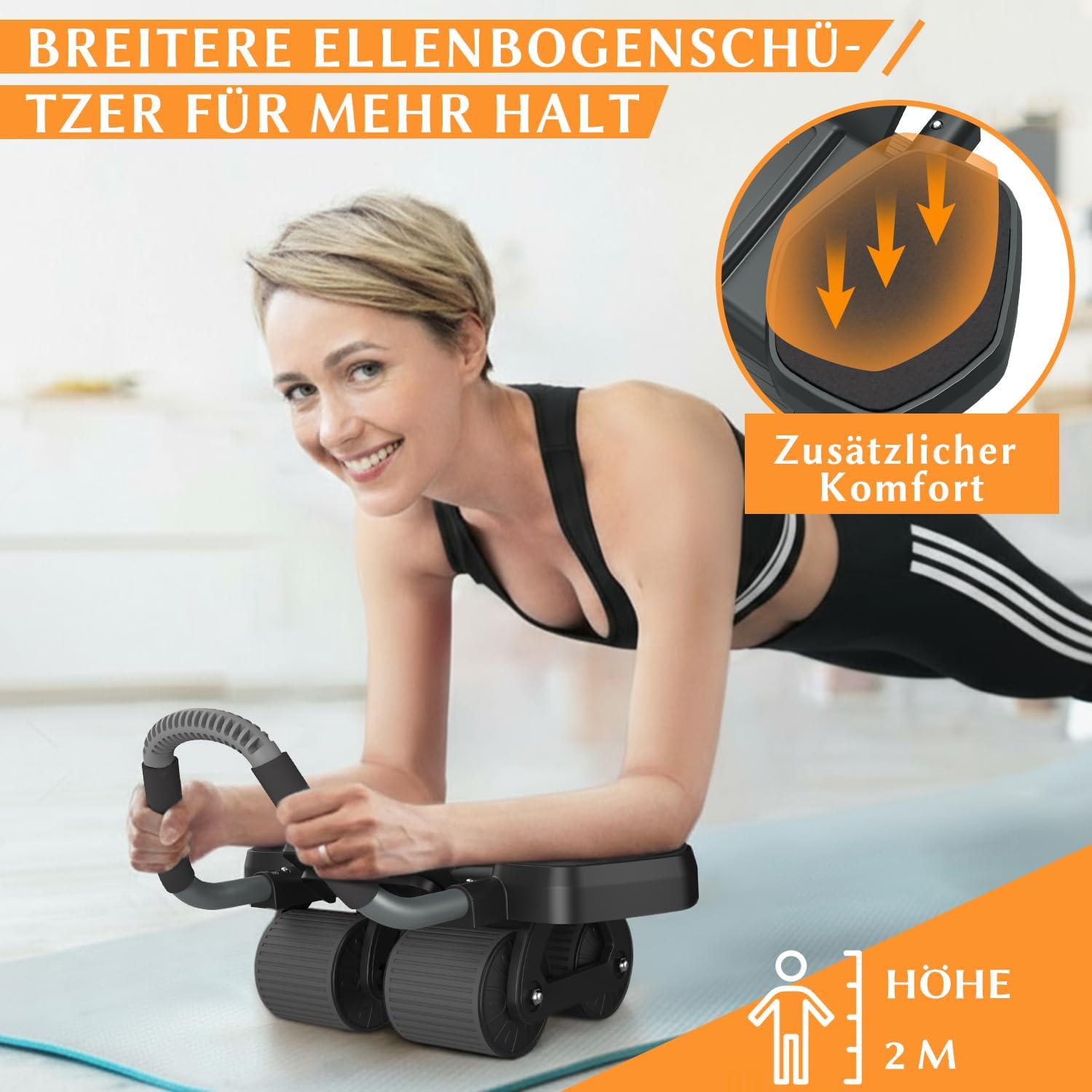 Thumbnail 2 de Amonax Bauchroller – Bauchtrainer AB Roller mit Vier-Rädern, Doppelfeder und rutschfester Auflage