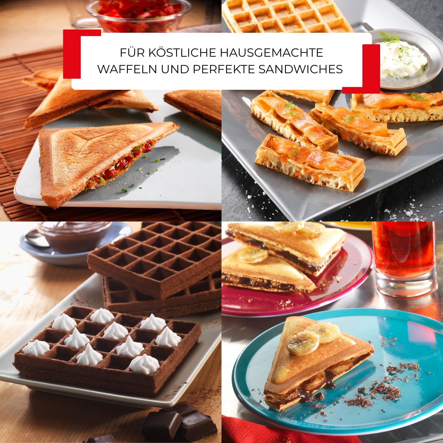 Thumbnail 2 de Tefal Snack Collection Sandwich- und Waffelmaker SW852D (700 W) mit antihaftbeschichteten Platten