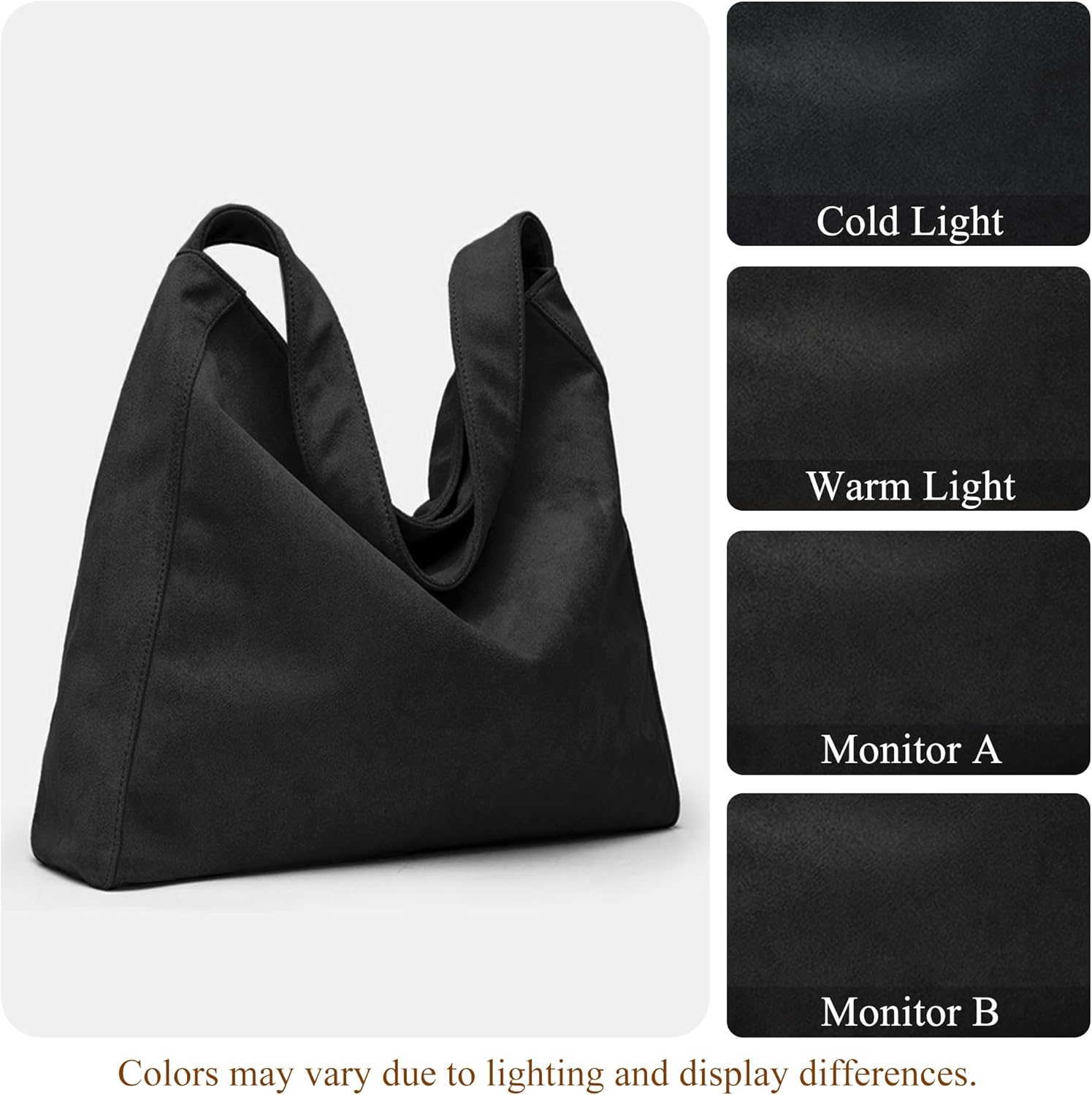 Thumbnail 4 de Grand cabas en daim suédé Gluckstar pour femme (38x36x12 cm) – sac porté épaule, travail, cours et courses