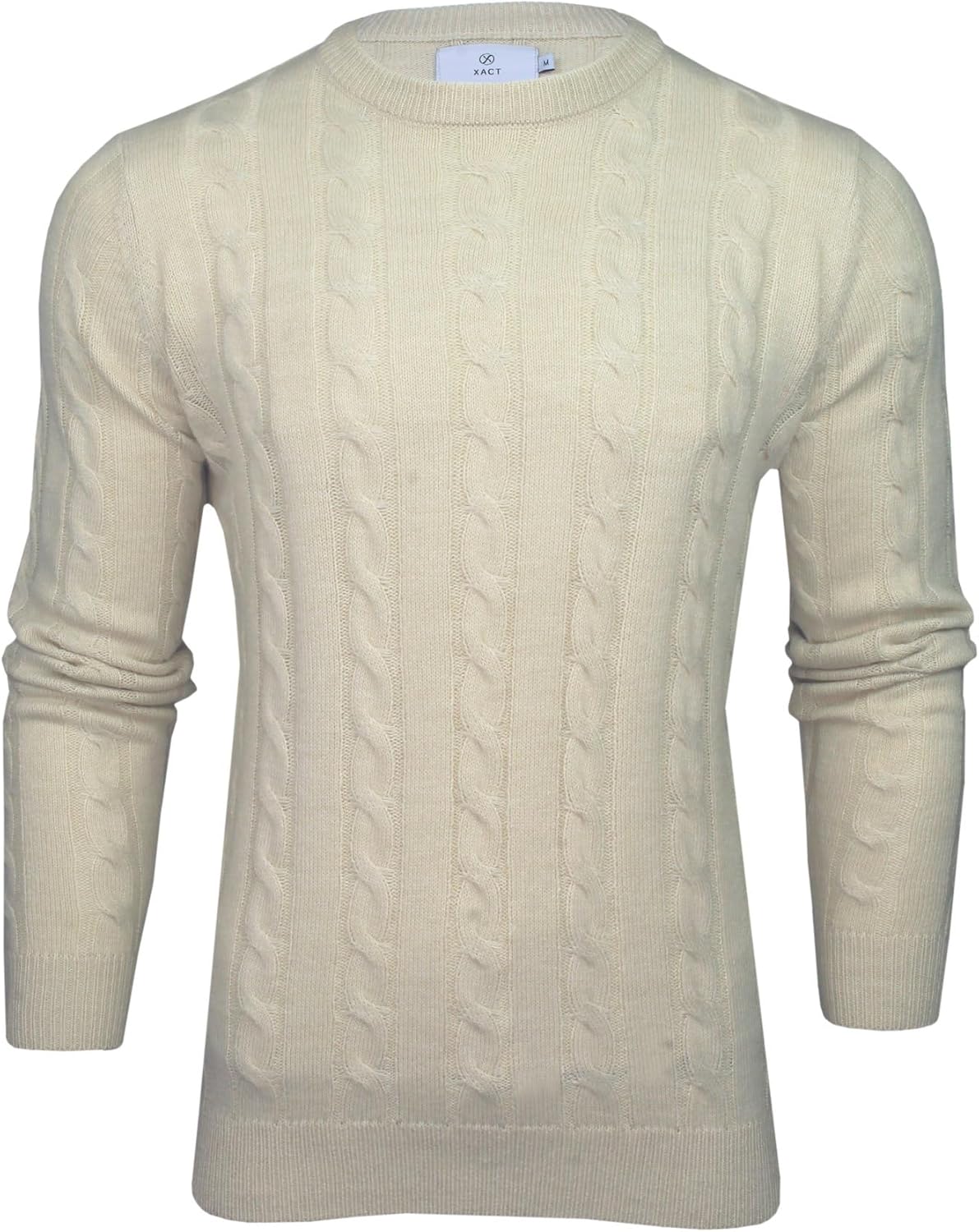 Thumbnail 5 de Xact Men’s Cable Knit Jumper – Crew Neck Pullover with Classic All-Over Cable Pattern