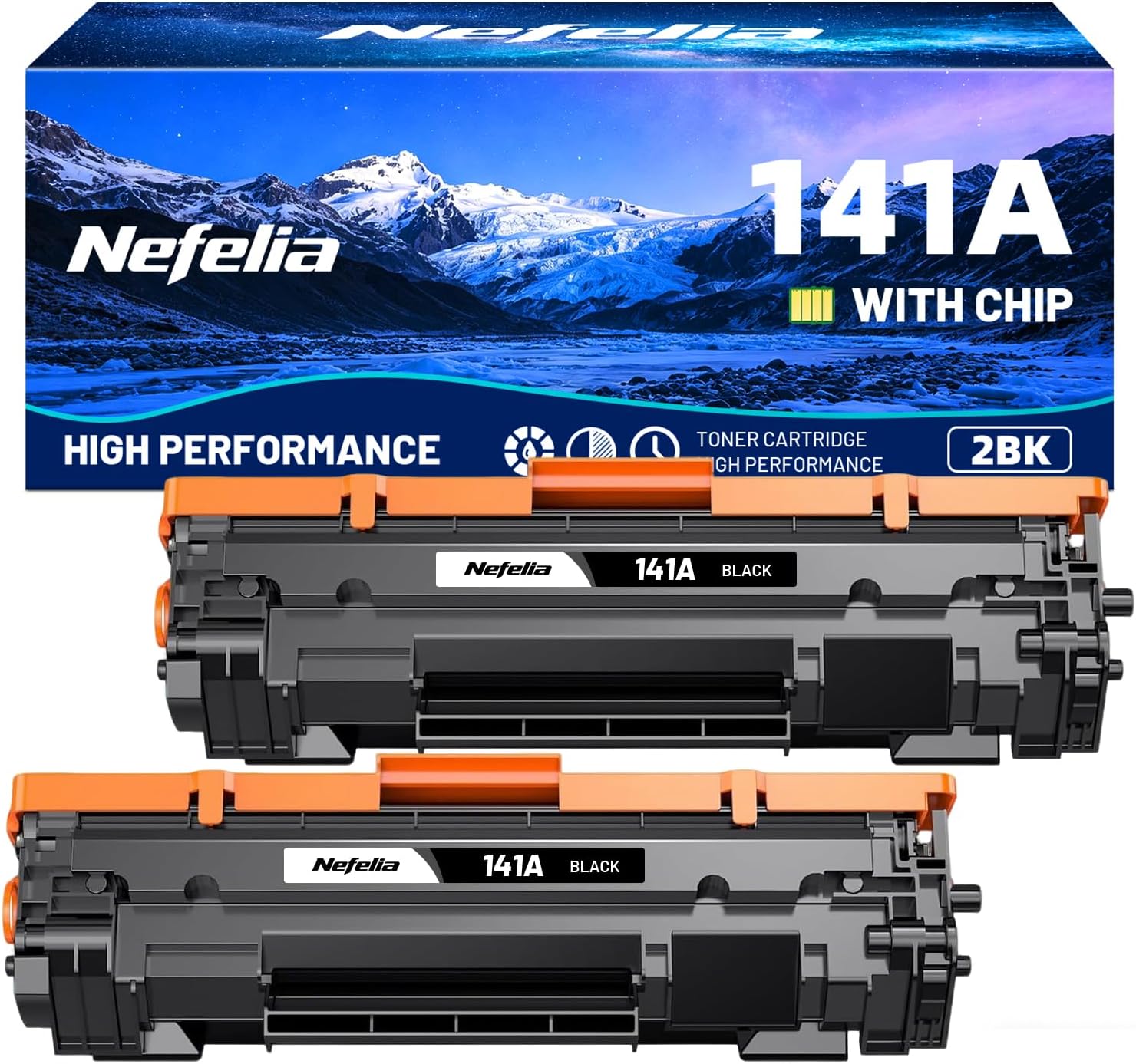 Detalle de Nefelia 141A Toner Cartridge, 2-Pack Black Replacement Toner with Chip