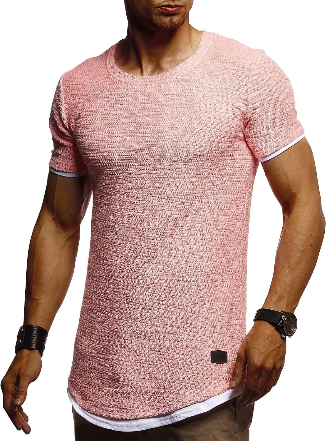 Detalle de Leif Nelson T-Shirt Hommes – Élégance décontractée et qualité sobre
