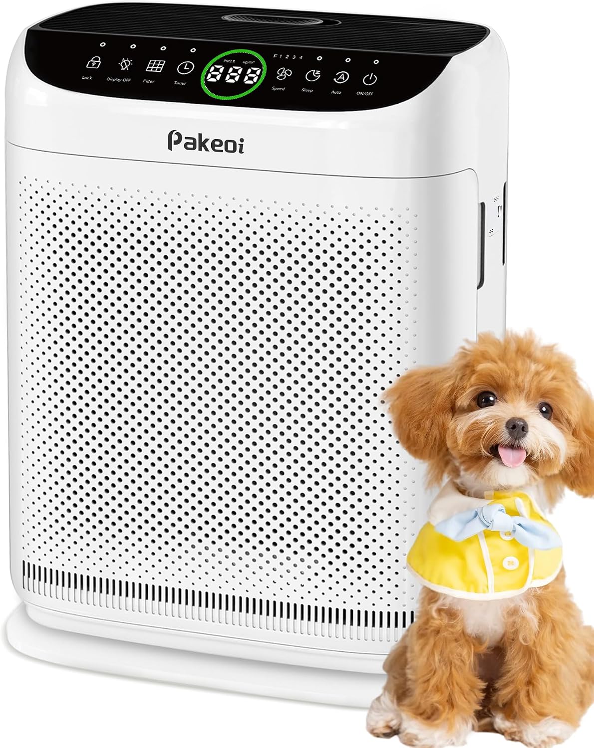 Detalle de PAKEOI ZX001 HEPA Air Purifier, Dual Intake, Washable Pre-Filters, 3,000 ft²