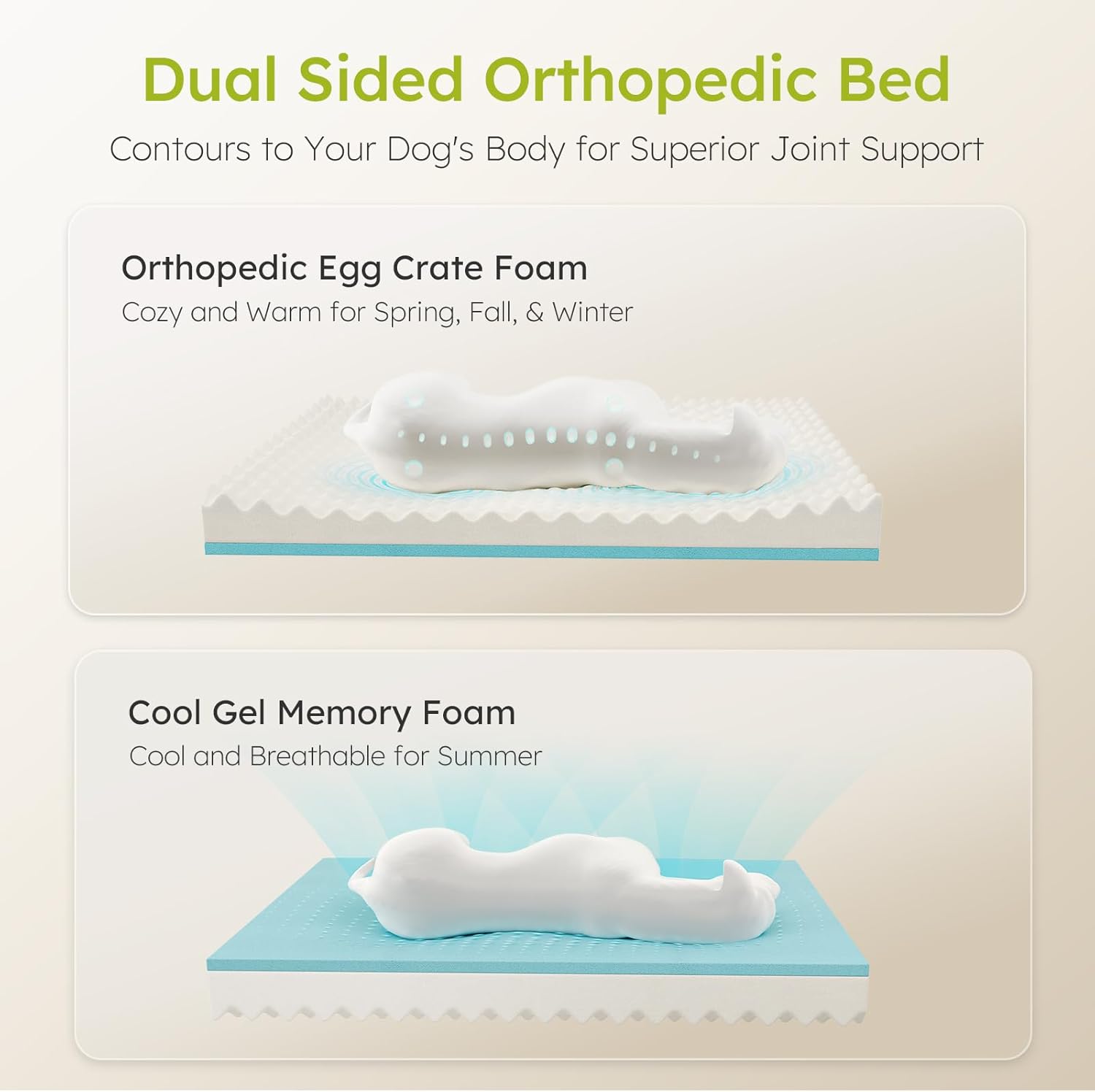 Detalle 2 de CWAWZ Extra Large Orthopedic Dog Bed 42"