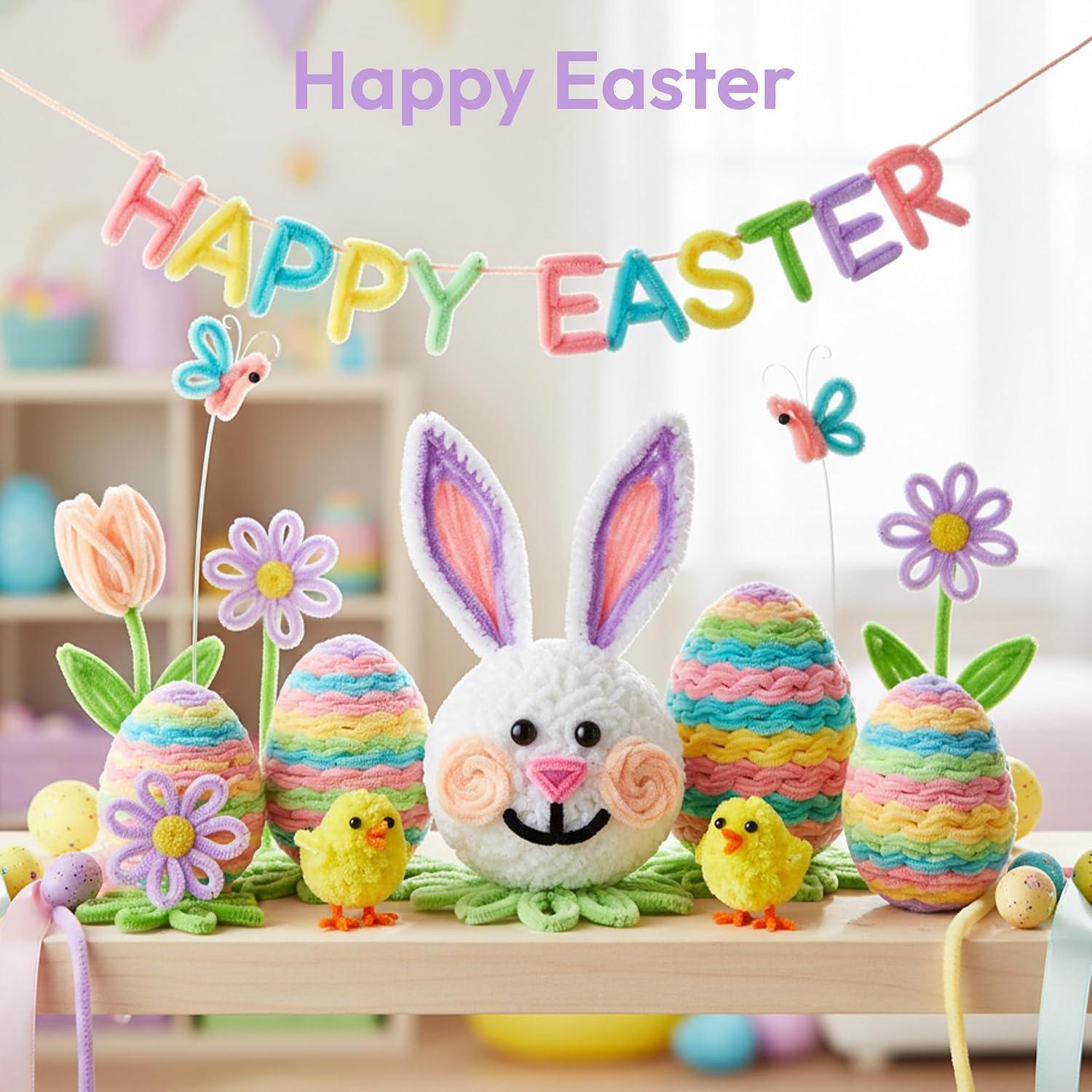 Detalle de Caydo 500-Piece Macaroon Pipe Cleaners (Soft Chenille Stems) for Easter Crafts & DIY Flowers