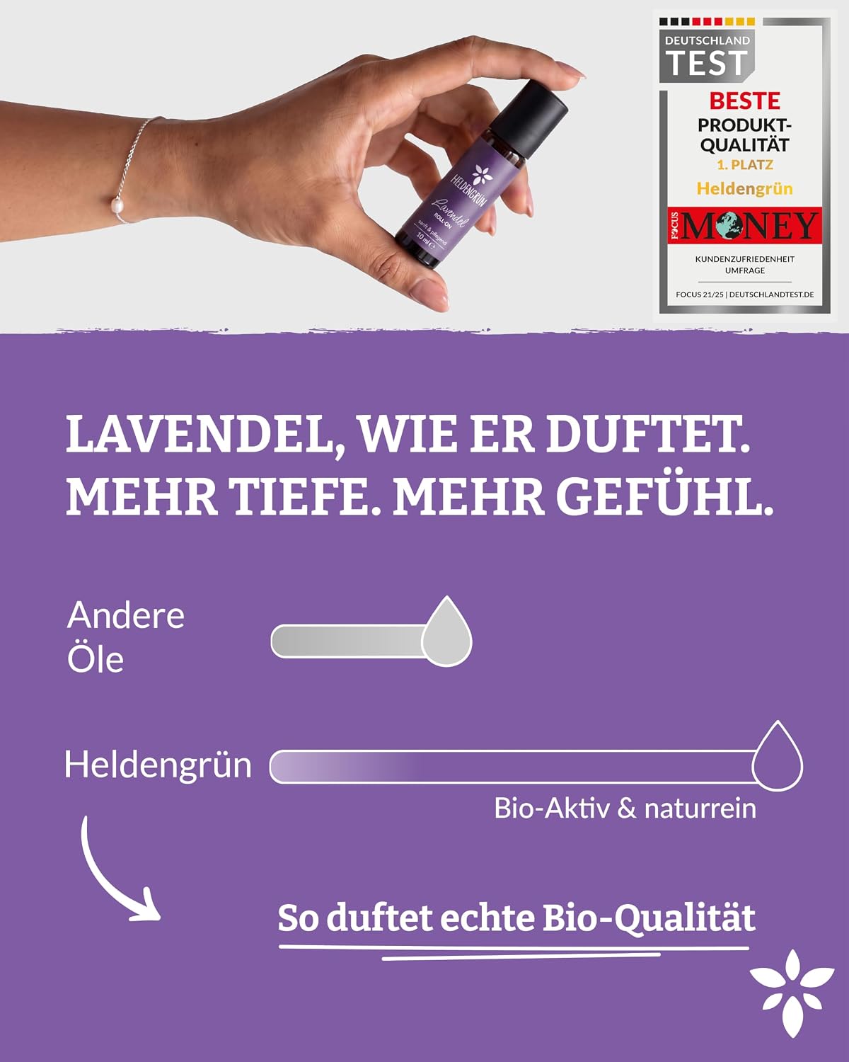 Detalle 2 de Heldengrün BIO Roll-On Lavendel 2-in-1