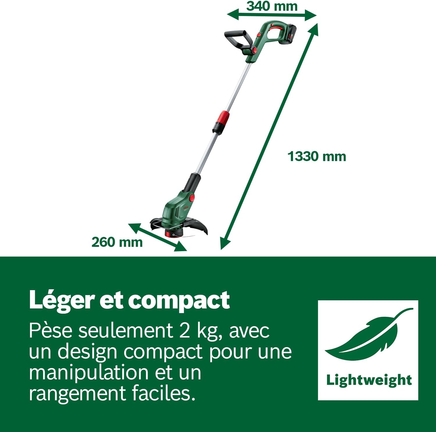Thumbnail 5 de Bosch UniversalGrassCut 18V-26-500 EU (1 x 2,0 Ah) — coupe-bordures sans fil pour l’herbe et les finitions