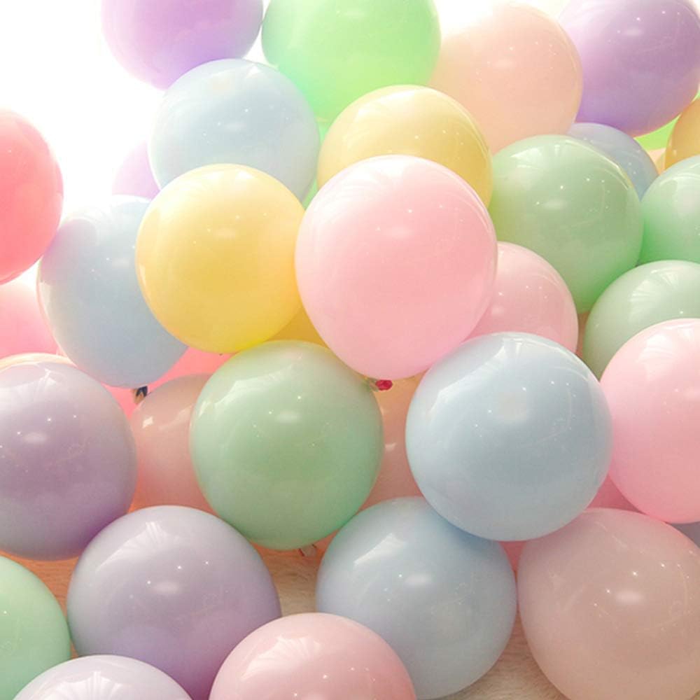Detalle 2 de 100 Pack 10 Inch Mixed Color Balloons: Thick, Pastel Macaron Latex for Party Decor