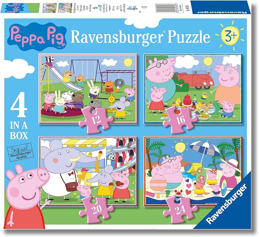 Detalle de Ravensburger Peppa Pig 🧩 Pack de 4 Puzzles para Niños 3+