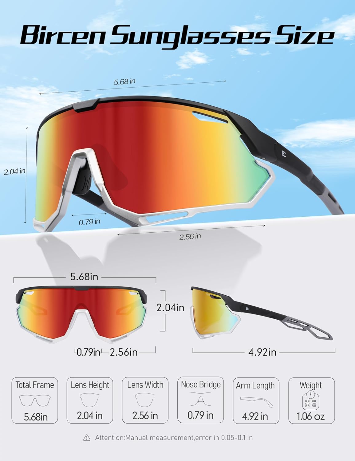 Thumbnail 1 de Bircenpro cycling sunglasses with UV400