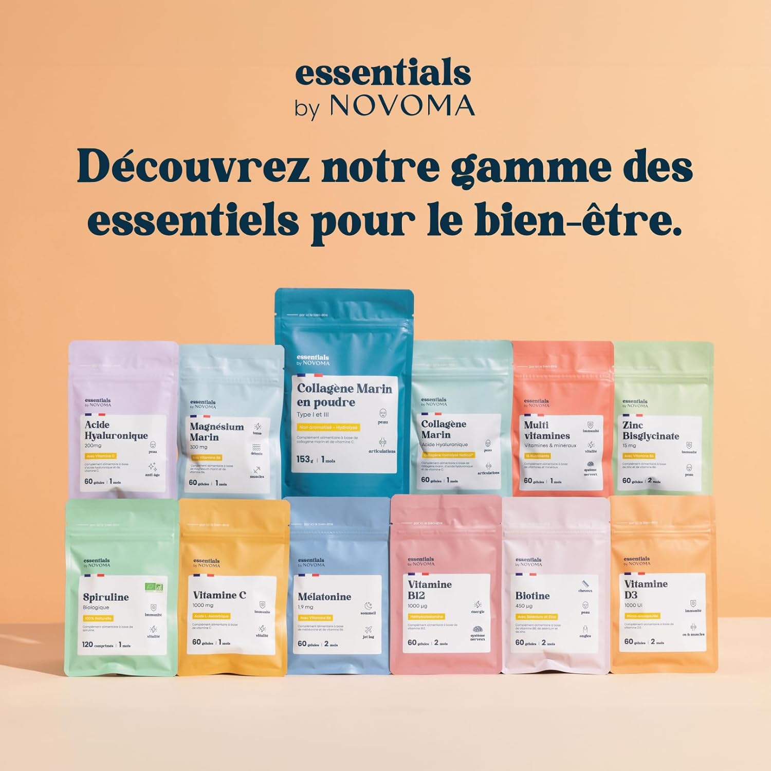 Thumbnail 6 de Omega 3 Huile de Poisson 1000 mg Pure et Concentrée Essentials by Novoma – Cure d’1 mois