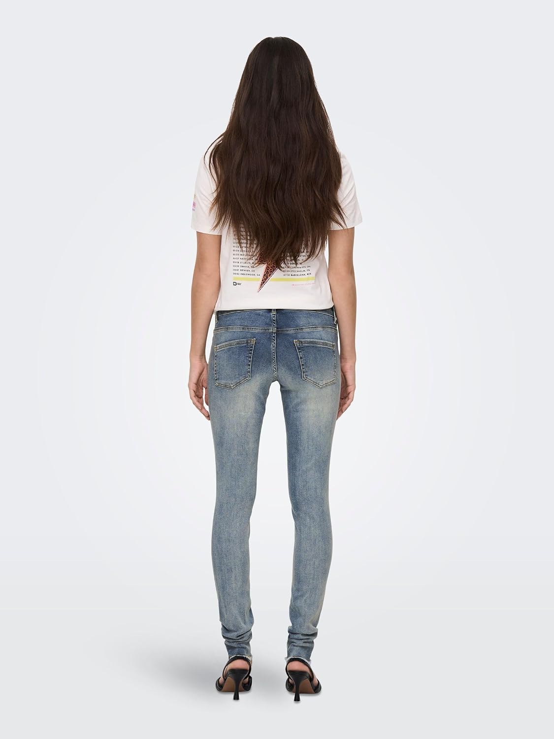 Detalle de JACK & JONES Olmblush Mid SK Ank Raw DNM – Jeans Donna