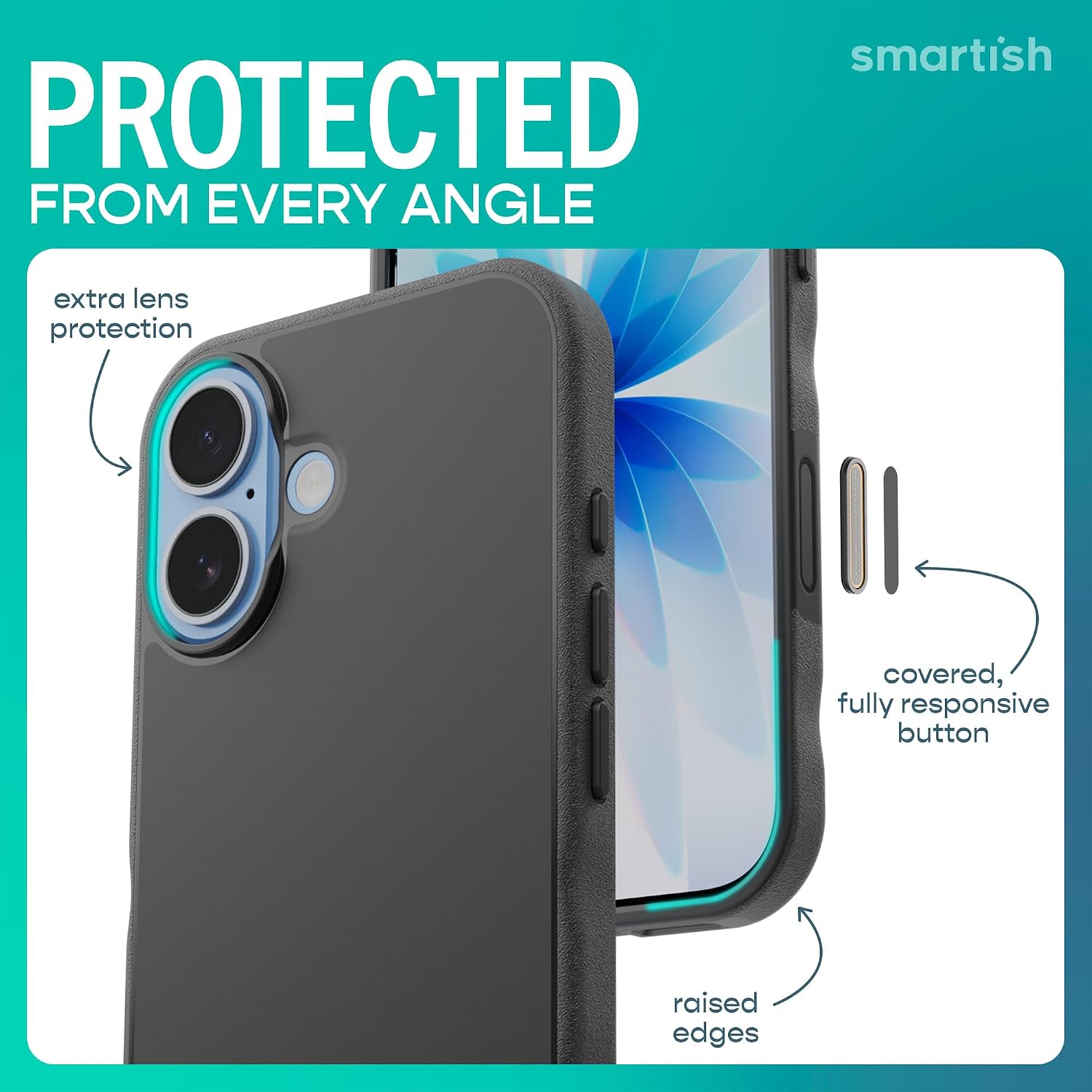 Detalle 2 de Smartish Gripmunk iPhone 17 MagSafe Case with Camera Control Protection (Black Tie Affair)