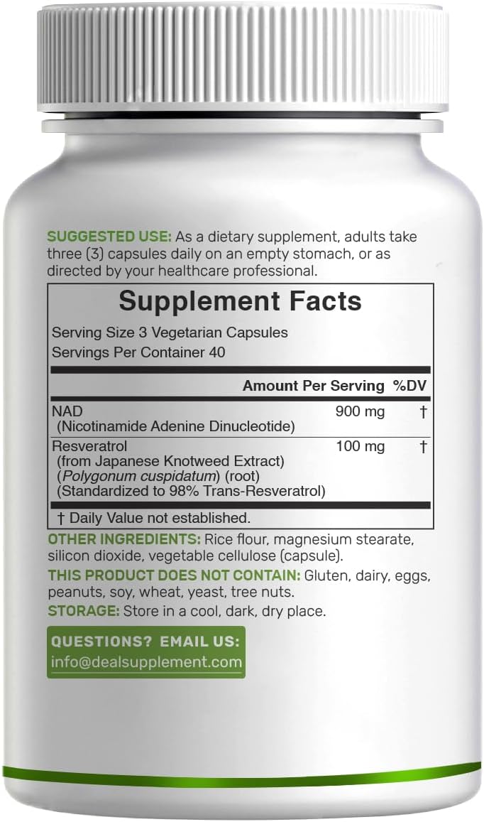 Detalle 2 de NAD+ Resveratrol Supplement 1,000 mg
