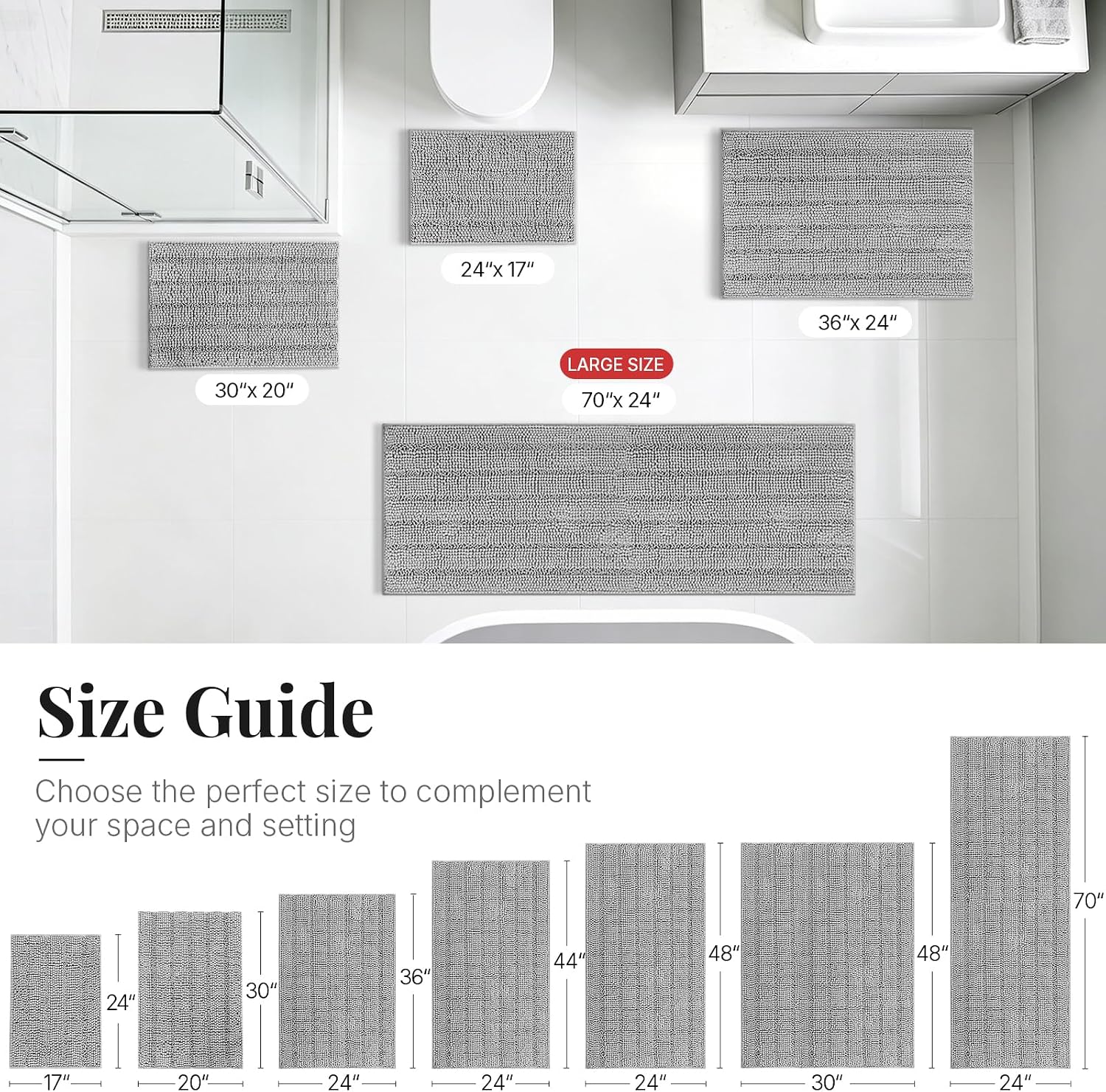 Detalle de Bcoimo Chenille Bath Rug 36x24