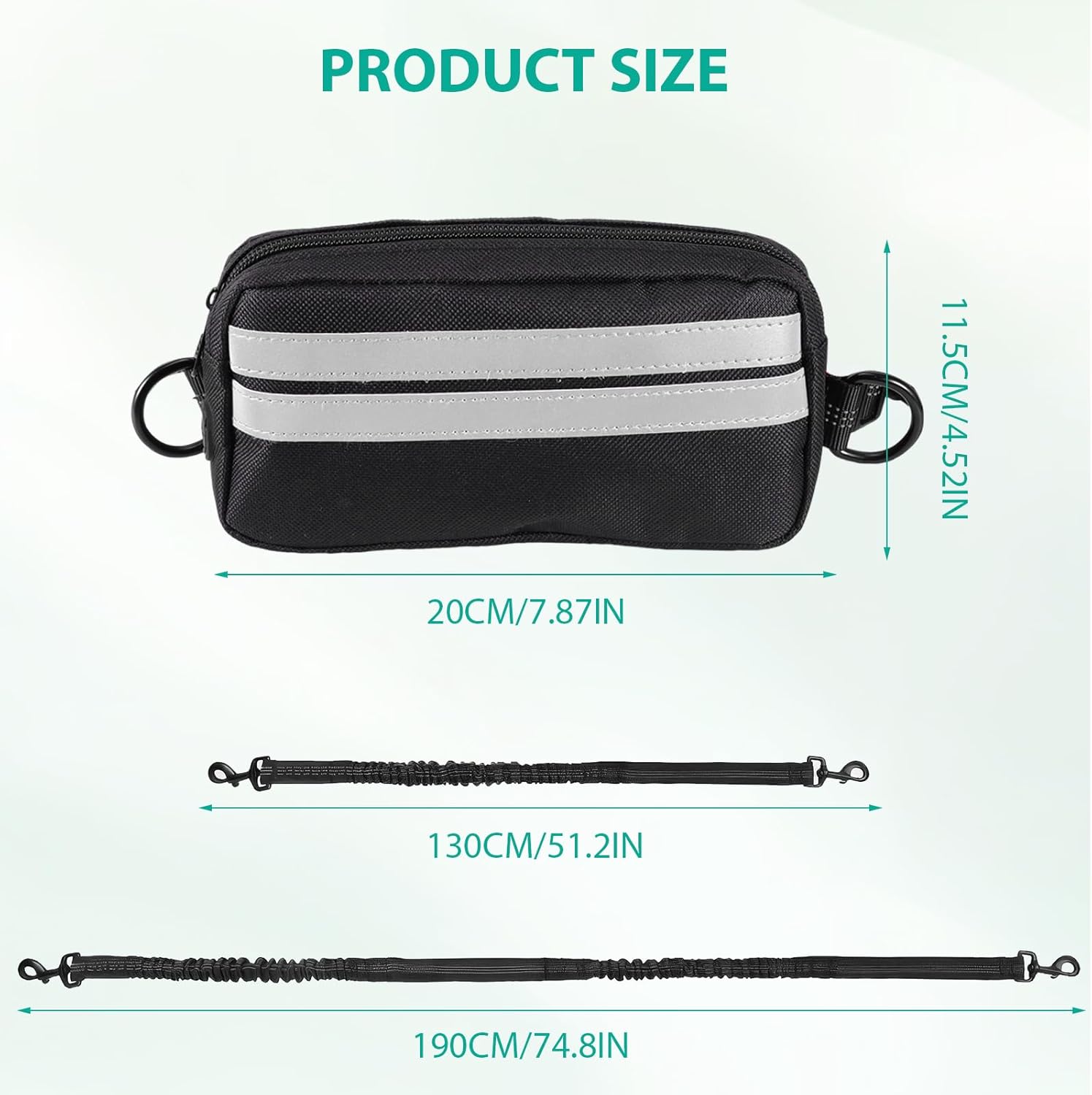 Detalle de ZONJIE Hands Free Dog Lead with Adjustable Waist Belt (Black) for Medium to Large Dogs