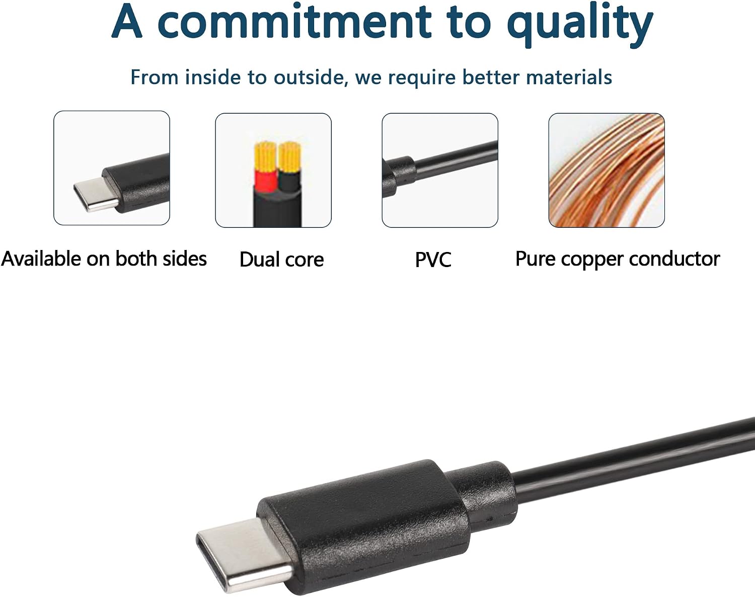 Detalle de USB-C bare-wire power cable 22AWG