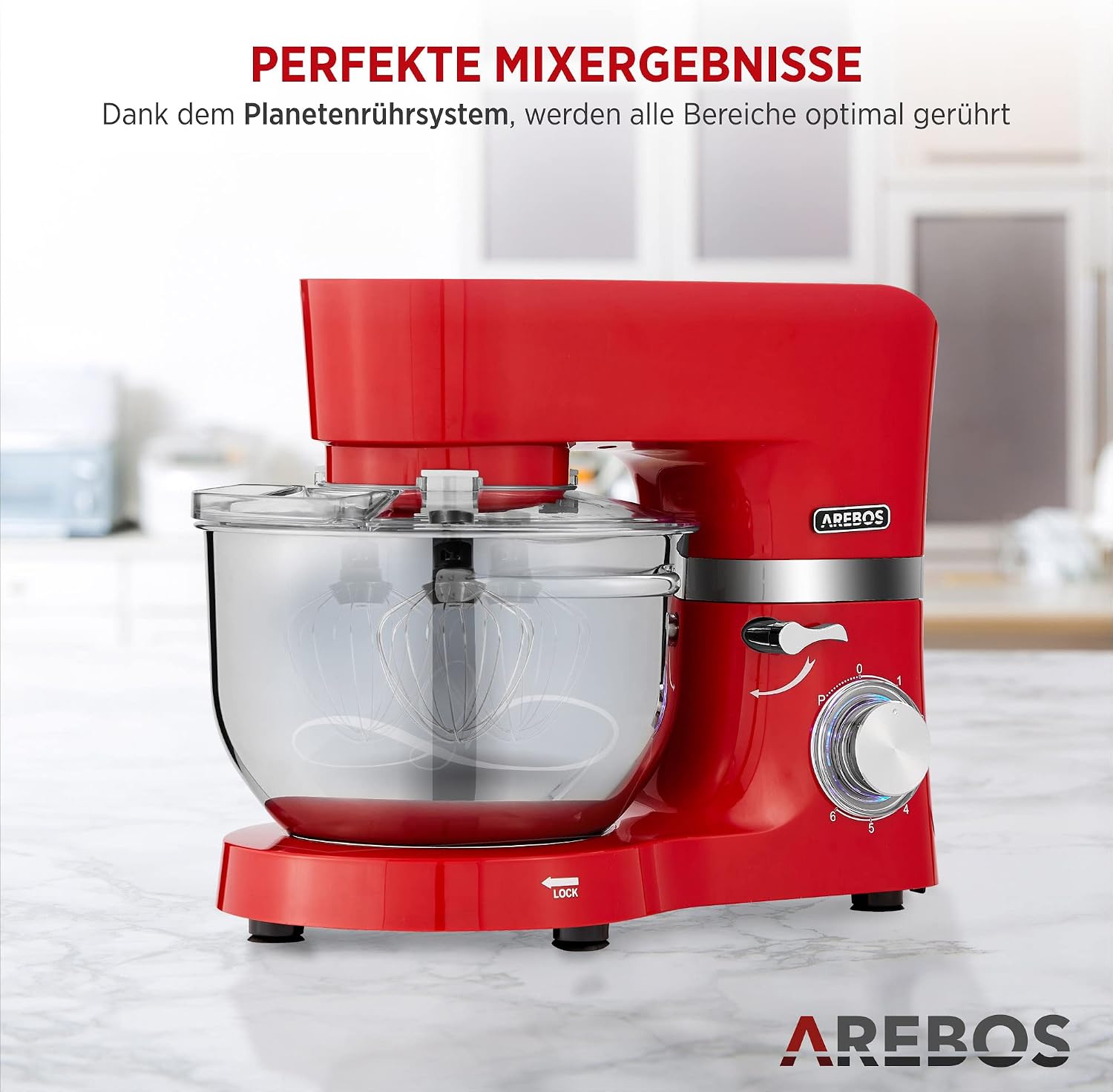 Thumbnail 4 de Arebos Küchenmaschine 1500W mit 2 Schüsseln 🍽