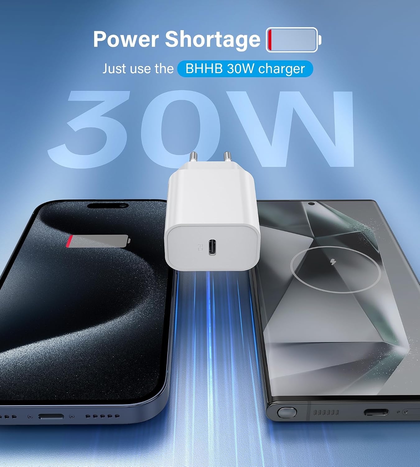Detalle 2 de BHHB 30W 2-Pack Caricatore USB-C con Power Delivery 3.0 per iPhone e iPad
