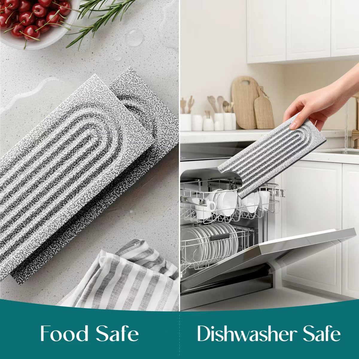 Detalle 2 de eormoe EOR-SQ-S-23.6X3.9IN Diatomite Sink Faucet Mat, Dishwasher-Safe