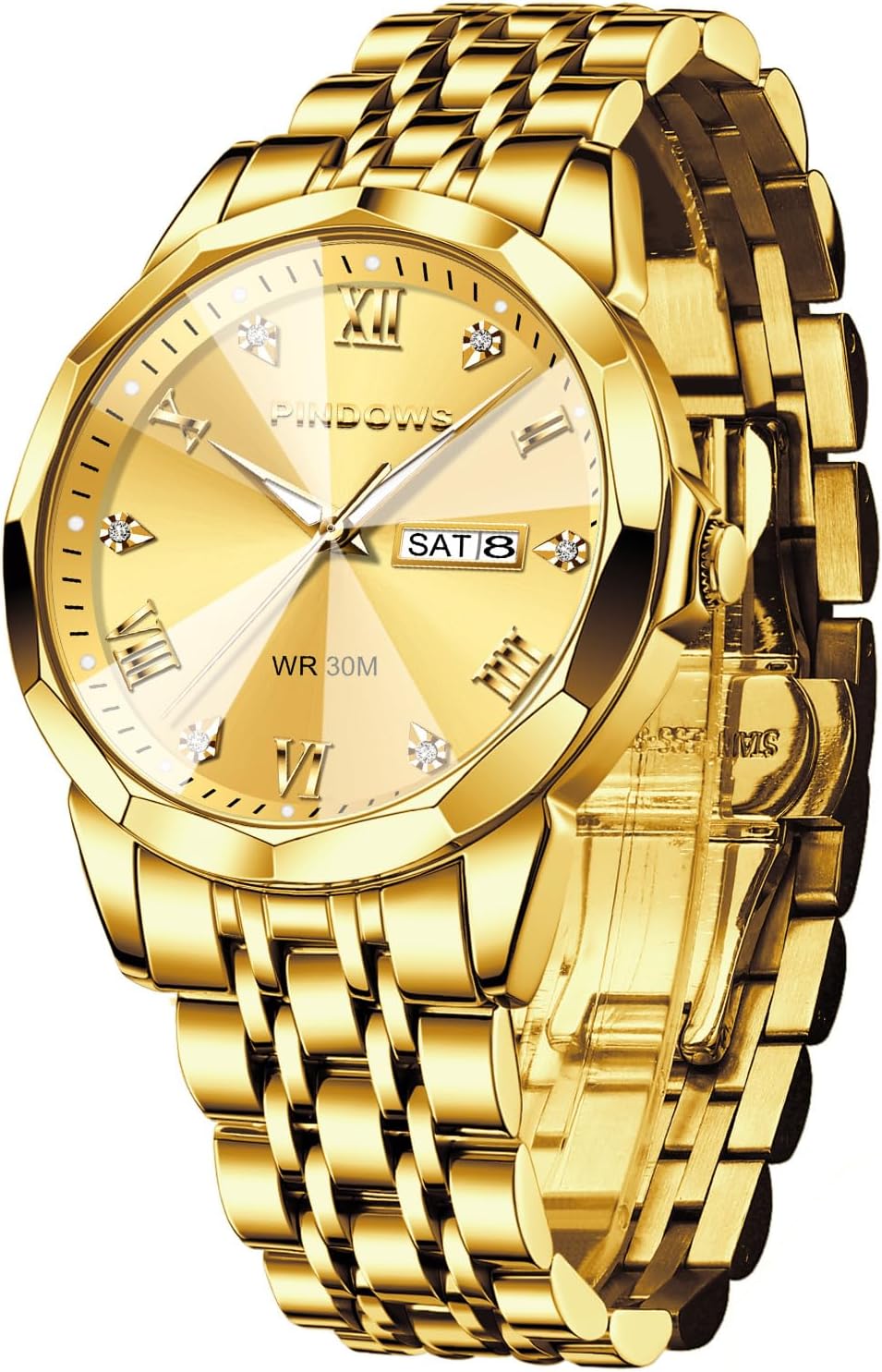Thumbnail 1 de PINDOWS Luxus Quarz-Herrenuhr Datum