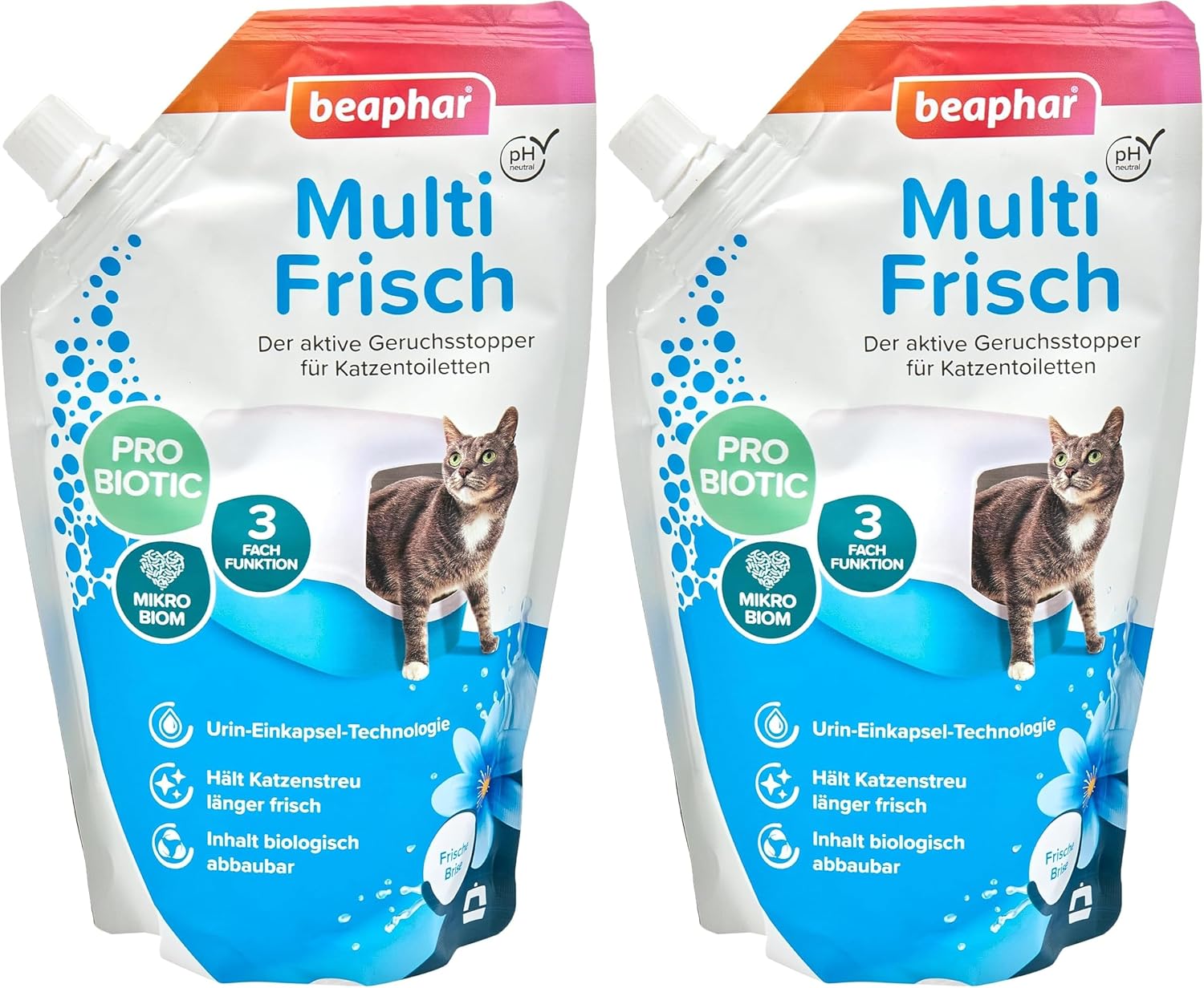 Detalle de Beaphar Multi Frisch Frische Brise, 400 g – verlängert die Nutzungsdauer der Katzenstreu und reduziert Gerüche
