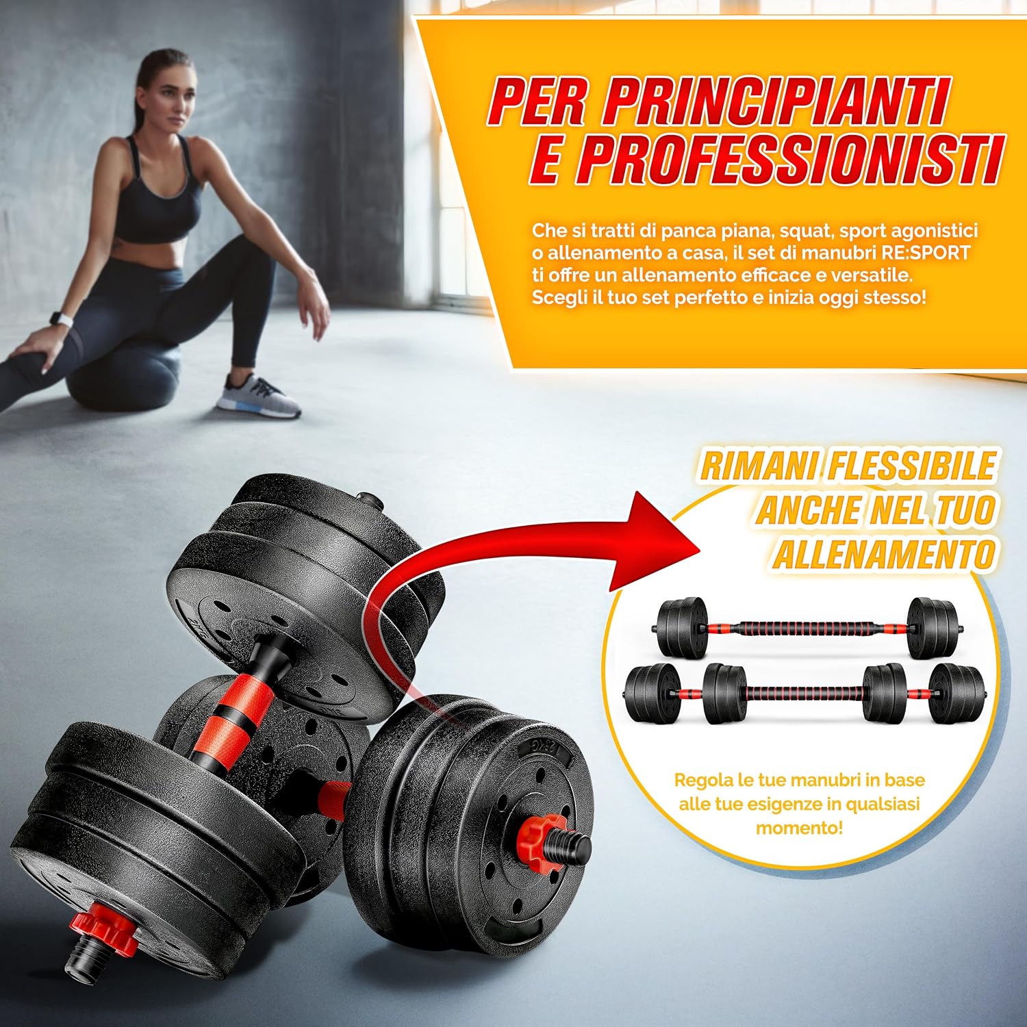 Thumbnail 6 de RE:SPORT Set di manubri 2 in 1 15-40kg