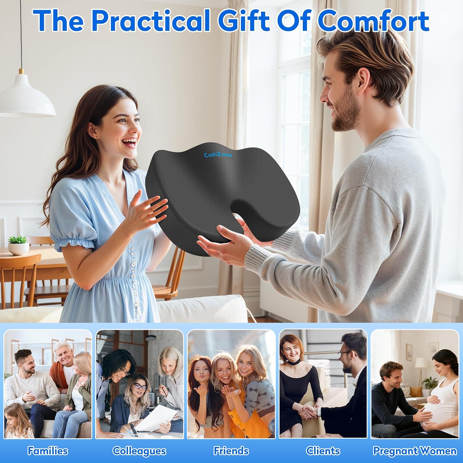 Detalle 2 de CushZone Memory Foam Seat Cushion