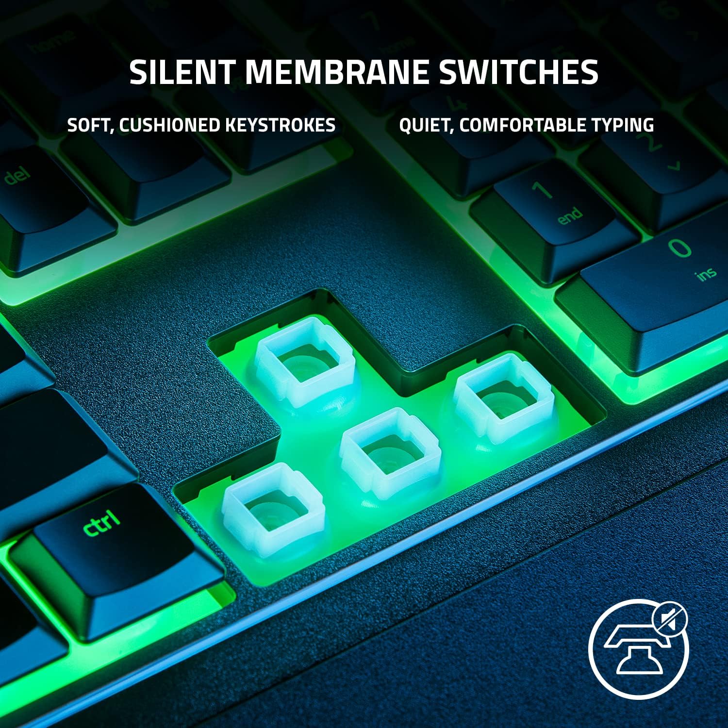 Thumbnail 2 de Razer Ornata V3 X Low Profile Gaming Keyboard (UK QWERTY, Silent Membrane, UV-Coated Keycaps) – Black