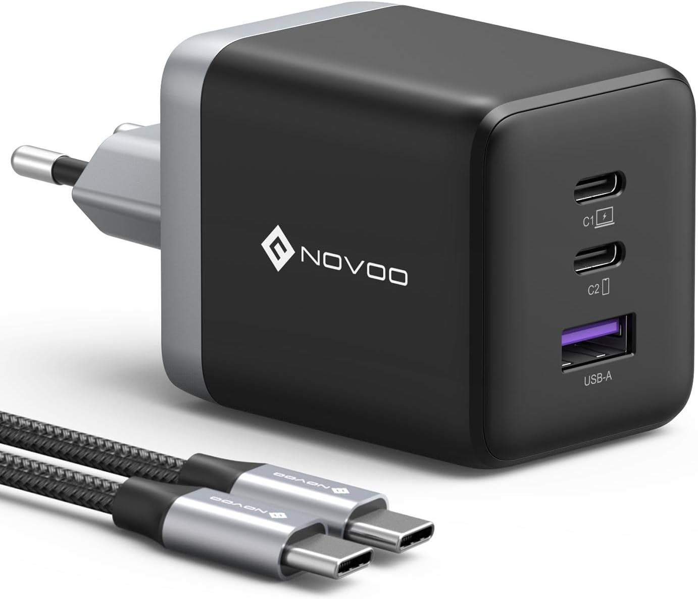Detalle de NOVOO GaN 100 W Caricatore USB-C 🔌