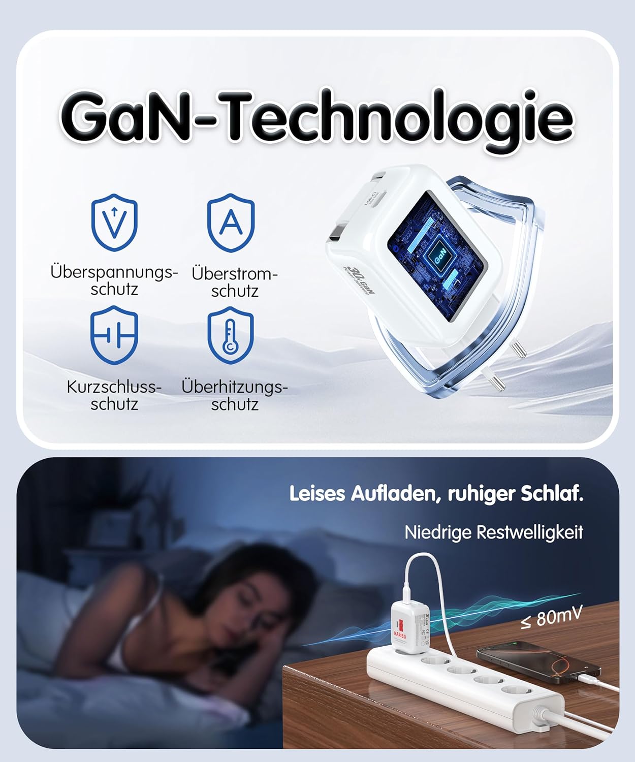Thumbnail 5 de HARIBO 30W USB-C Ladegerät mit einziehbarem Kabel – GaN Netzteil mit zwei USB-C Ports