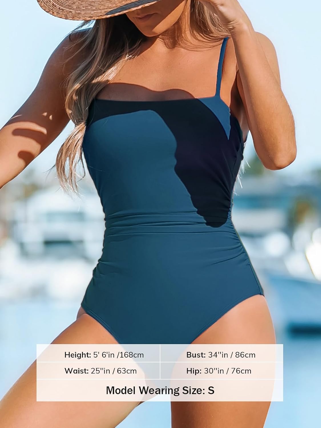 Thumbnail 2 de CUPSHE Maillot de Bain une pièce col carré froncé