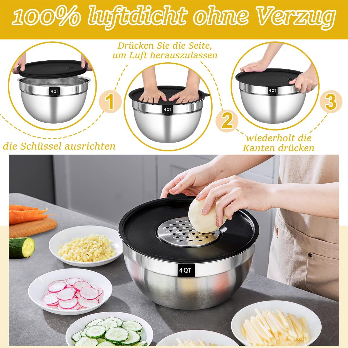 Detalle 2 de Terlulu Rührschüssel Set 5er 4,5L