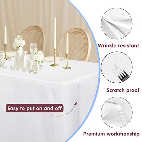 Detalle 2 de HolidayIdeas Fitted White Tablecloths 72 x 30 4-pack ๐งพ