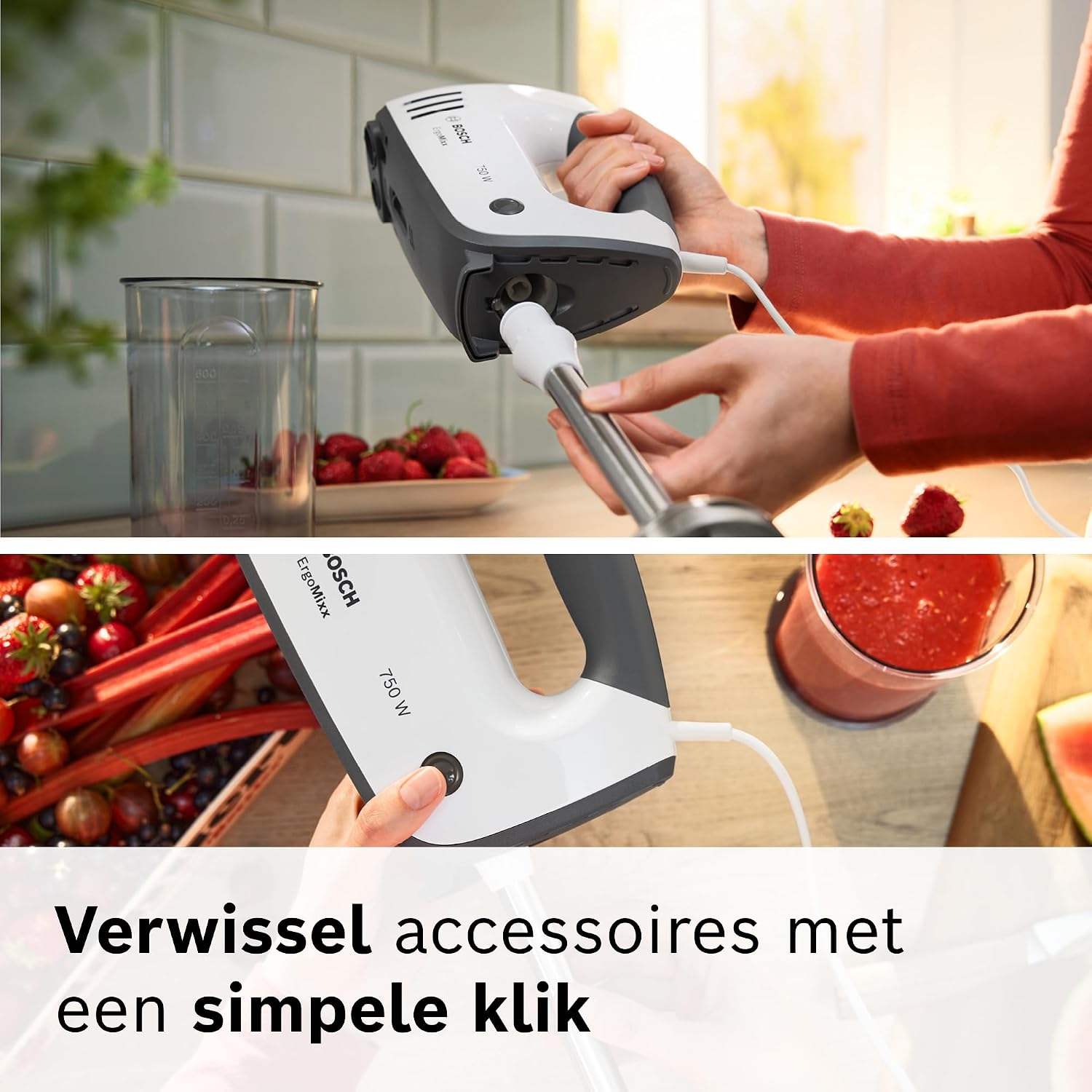 Thumbnail 6 de Bosch ErgoMixx MFQ37470 handmixer 750 W met 5 snelheden en accessoires