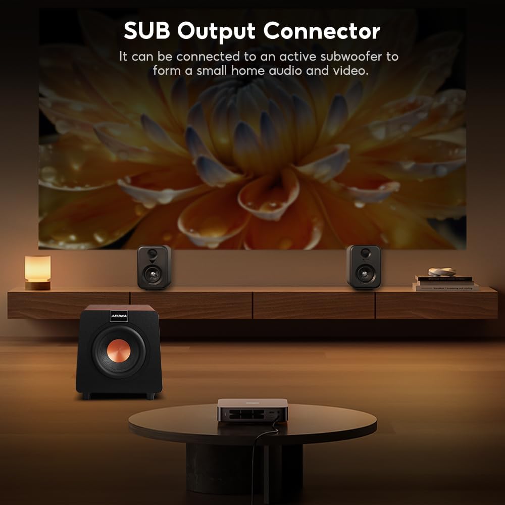 Thumbnail 6 de AIYIMA S400 Upgraded 2.1 Active Bookshelf Speaker – 50W HiFi Stereo with Bluetooth 5.3 and USB DAC