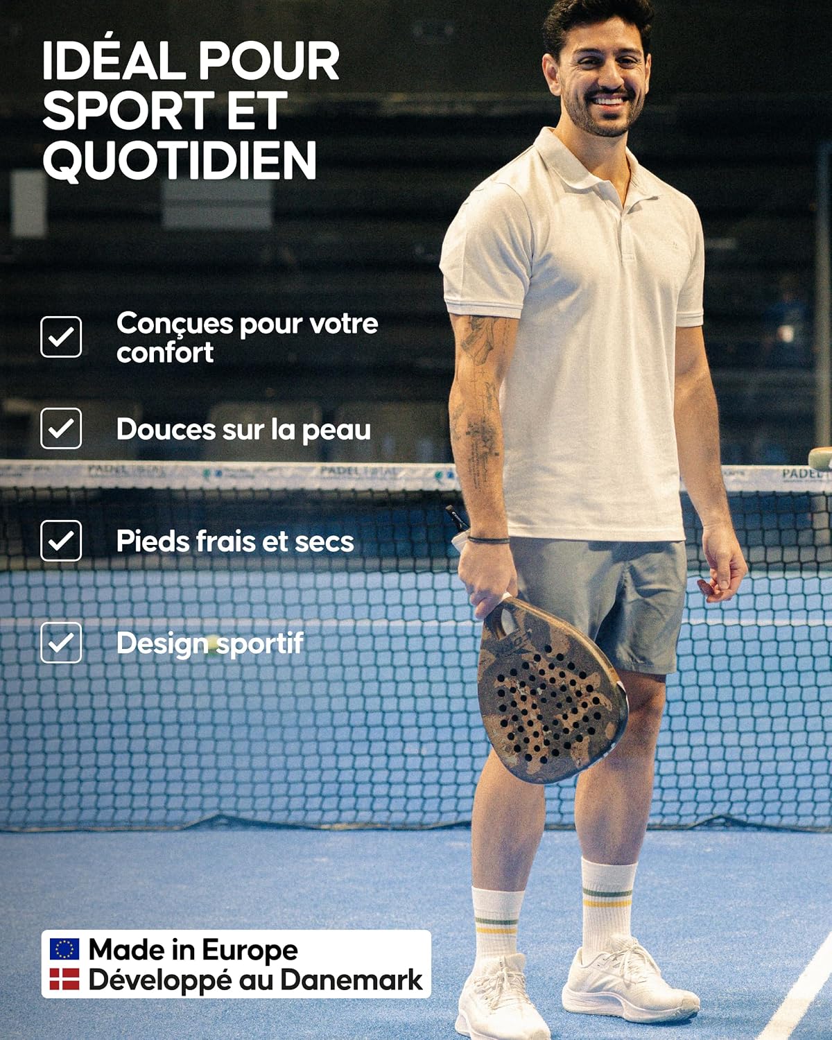 Thumbnail 2 de DANISH ENDURANCE Chaussettes de Tennis 3/6 pack