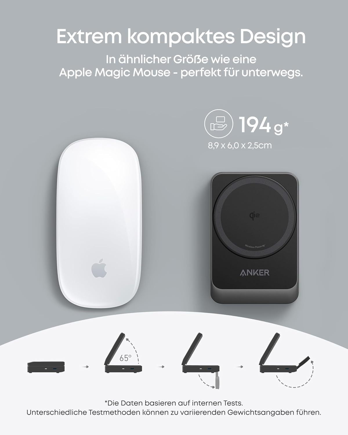 Detalle de Anker MagGo 3-in-1 Ladestation (Qi2, MagSafe kompatibel) mit Apple Watch Ladegerät – 15W kabellos