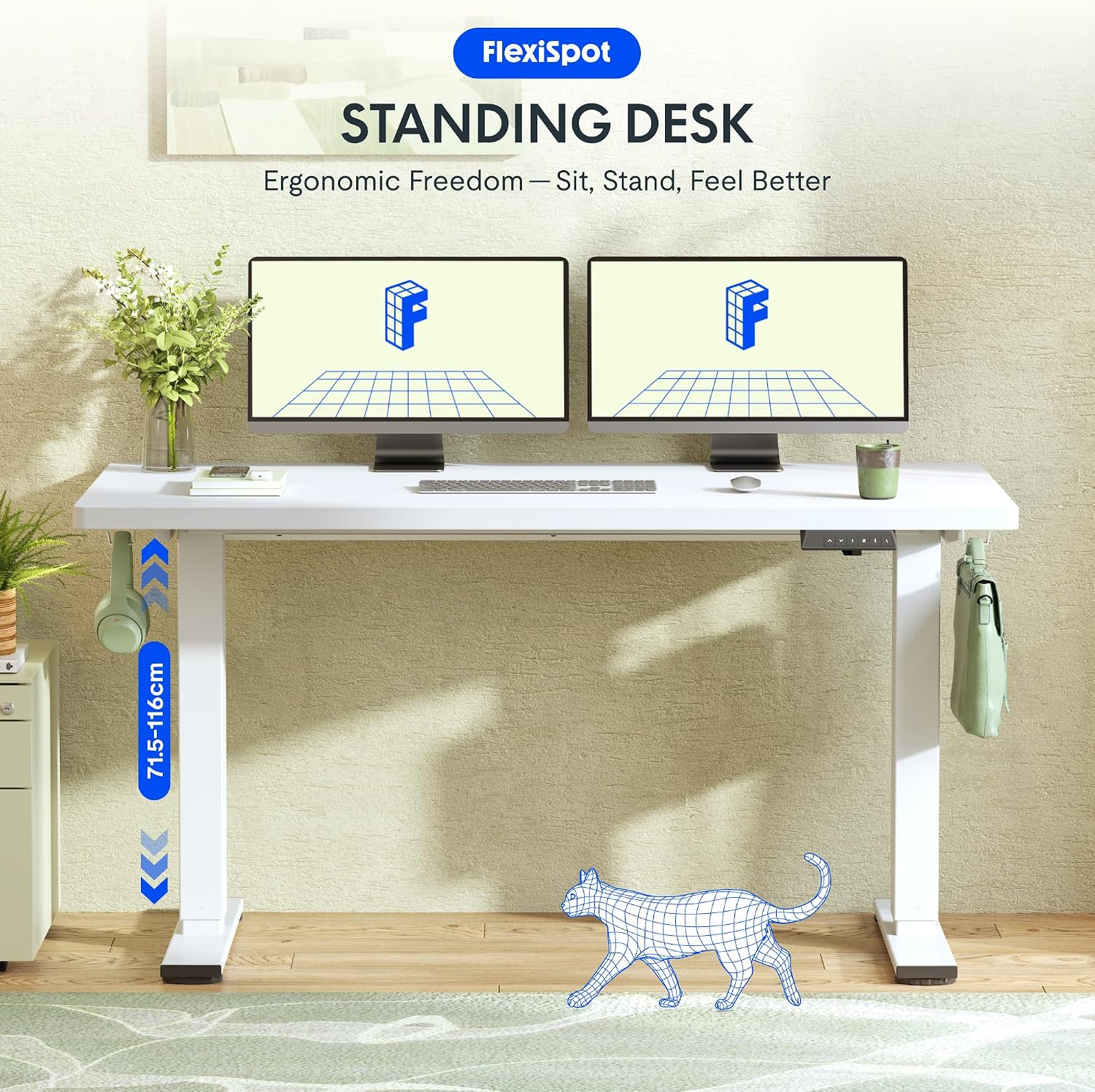 Thumbnail 2 de FLEXISPOT EG1 160×80cm höhenverstellbarer Schreibtisch