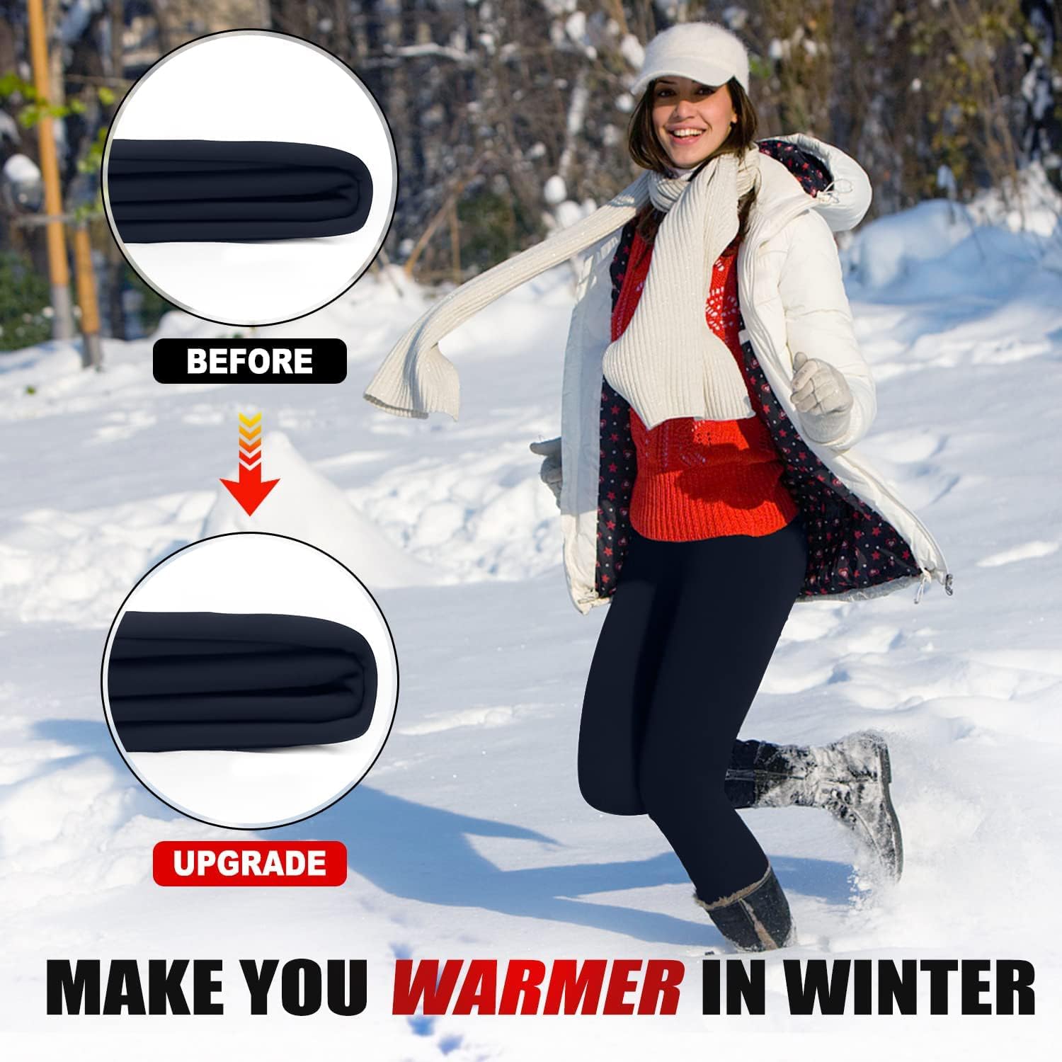 Detalle 2 de we fleece Fleece-Lined High-Waisted Thermal Leggings for Women