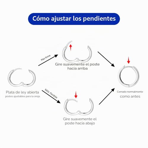 Detalle de Pendientes aro de plata 925 CYMYSS para mujer – aro hipoalergénico de 20 mm y 4 mm de grosor