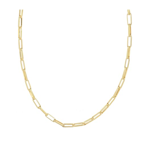 Detalle 2 de DelPia Collana Unisex Catena Tecnica Brevetttata 2begold 18kt e Anima Argento 925 Paperclip Classica (45cm)