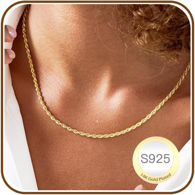 Detalle 2 de DORANA 1.5mm Silver Twisted Rope Chain Necklace (S925) — adjustable length sterling silver chain